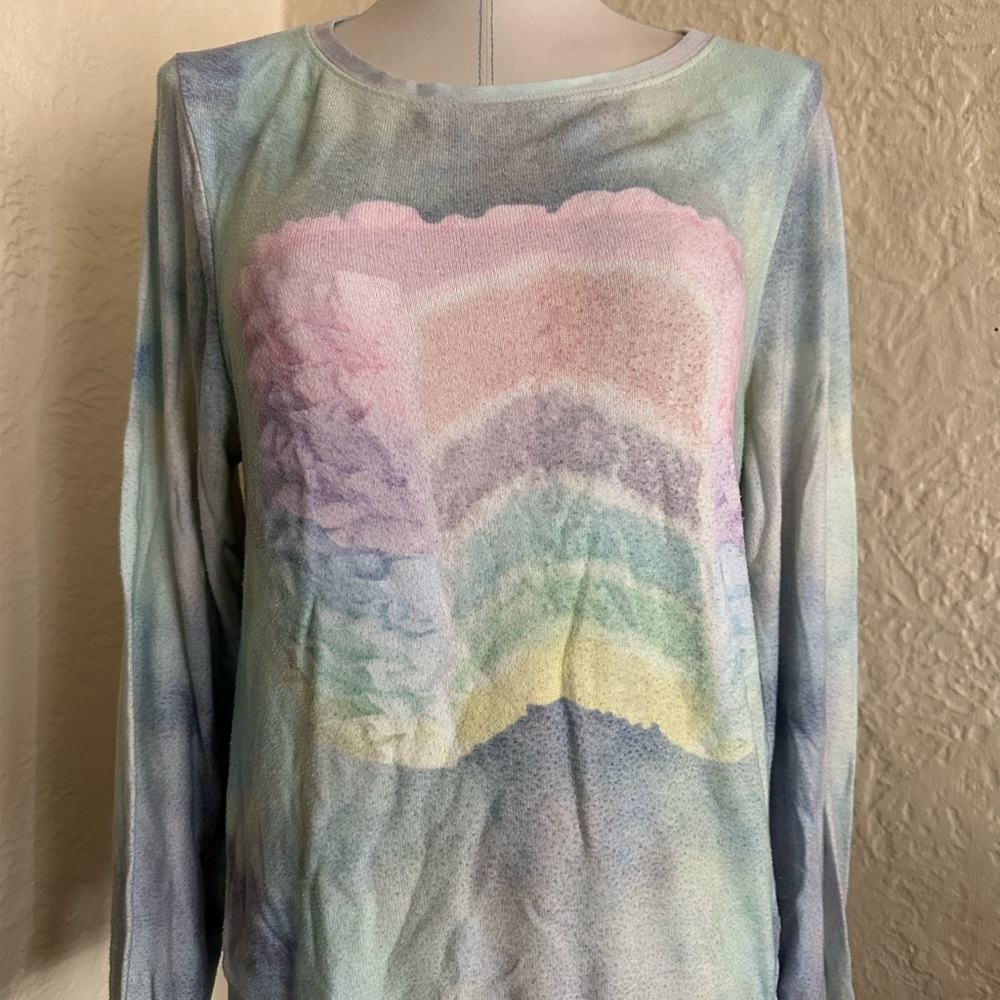 Wildfox Dreaming of Cake Baggy Beach Jumper Pastel Rainbow Cake Pullover Small - Picture 3 of 10